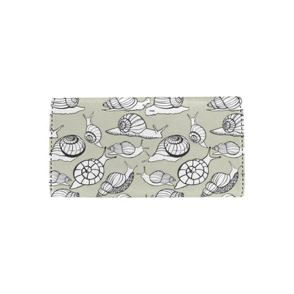 Snail Pattern Print Design 03 Women's Trifold Wallet
