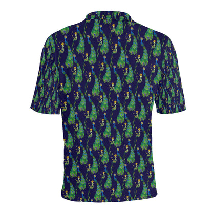Peacock Art Design Print Men Polo Shirt