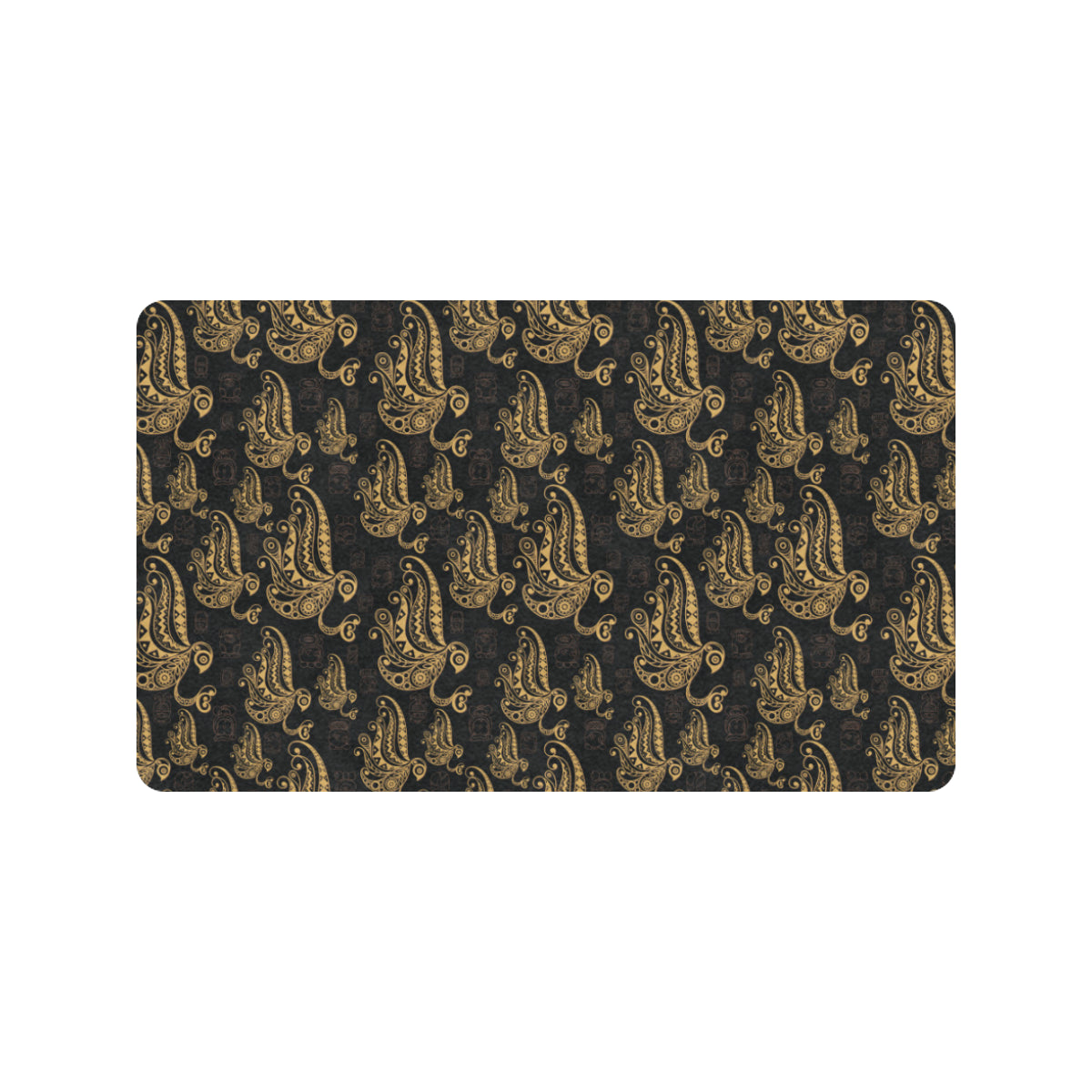 Owl Tribal Polynesian Design Print Rubber Doormat