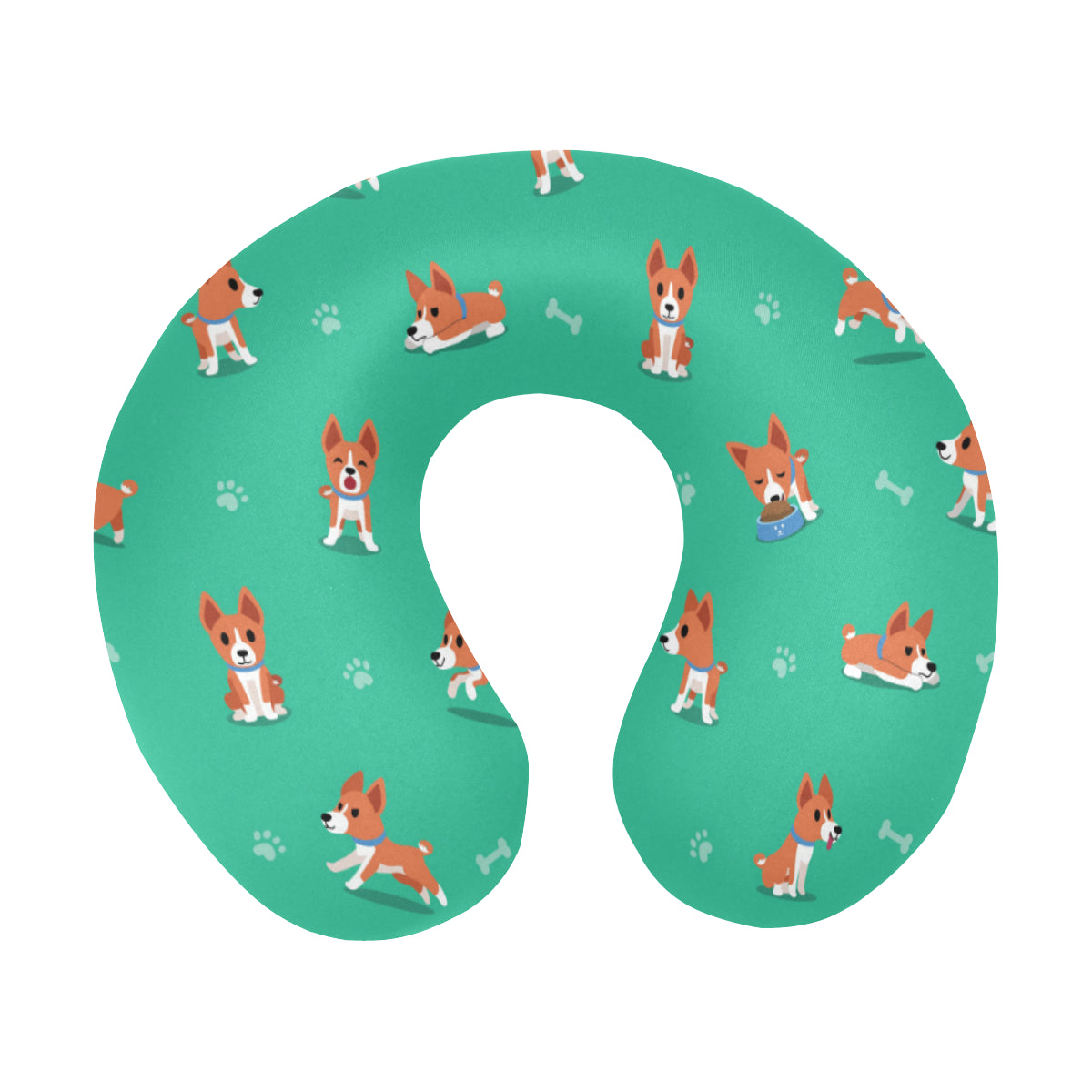 Basenji Pattern Print Design 02 U-Shaped Travel Neck Pillow
