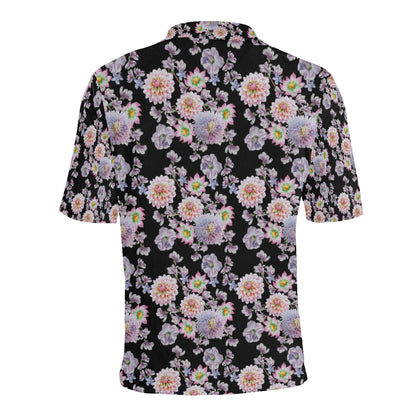 Dahlia Pattern Print Design DH012 Men Polo Shirt