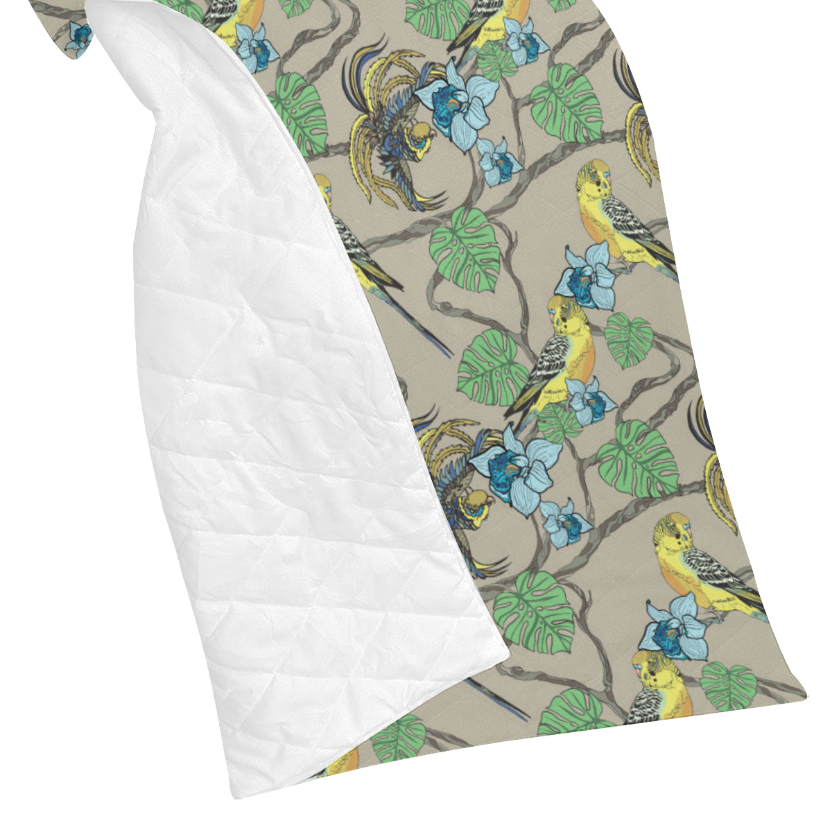 Parakeet Pattern Print Design A02 Premium Quilt