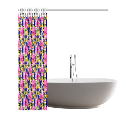 Pink Hibiscus Pattern Print Design HB027 Shower Curtain