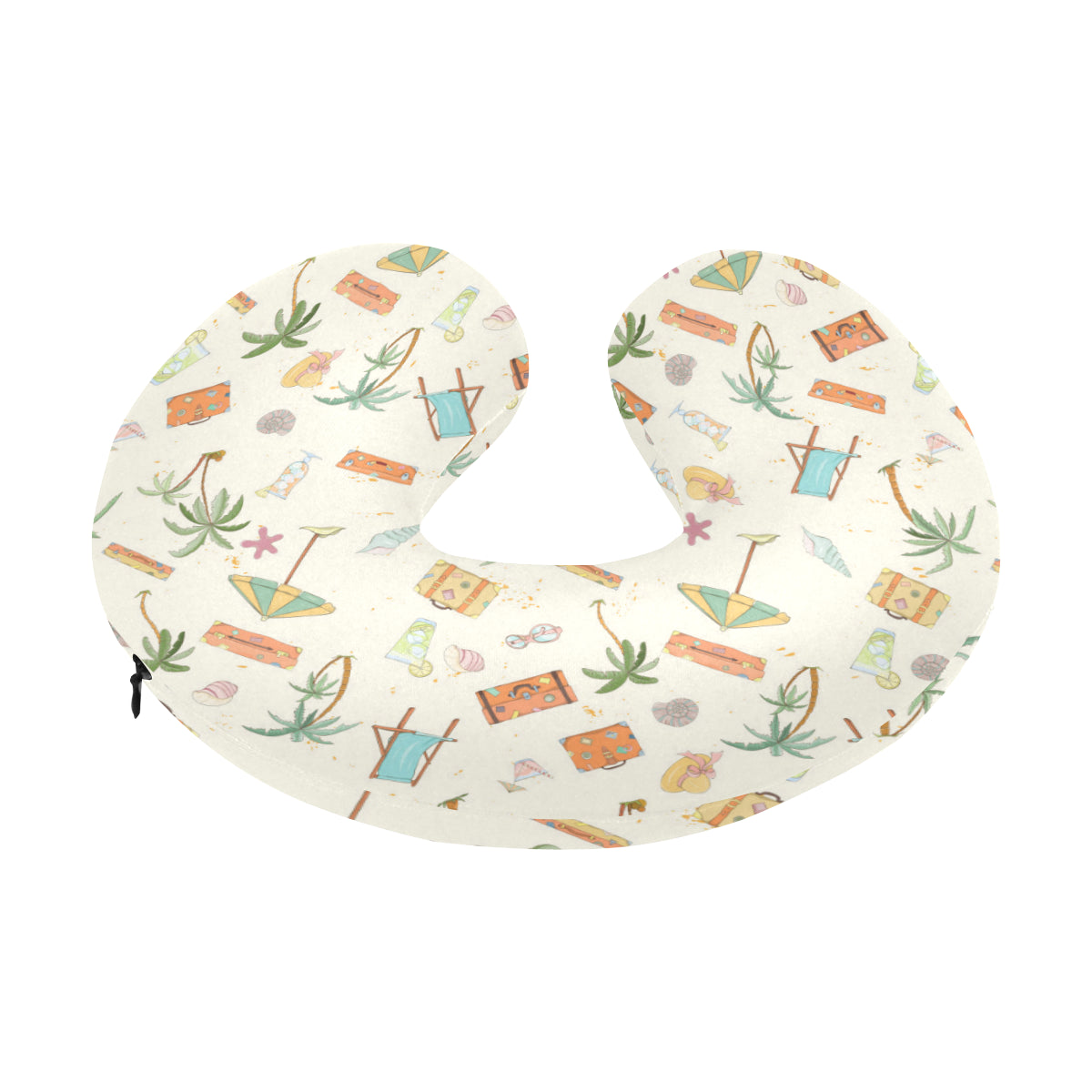 Beach Themed Pattern Print Design 05 U-Shaped Travel Neck Pillow