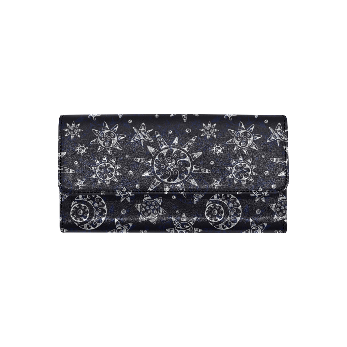 Sun Moon Pattern Women's Trifold Wallet