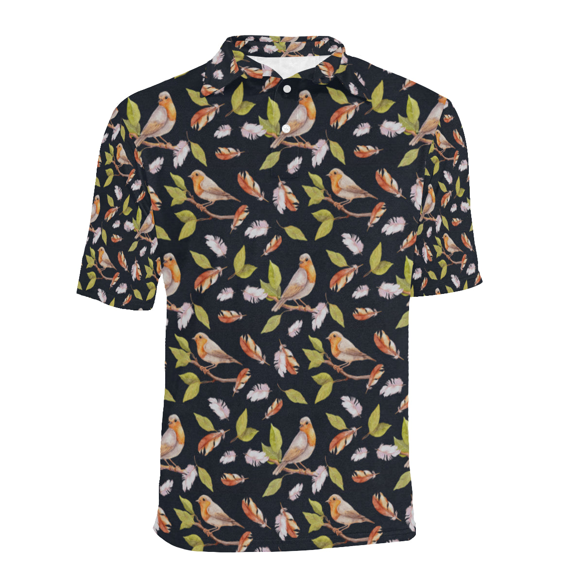Birds Pattern Print Design 02 Men Polo Shirt