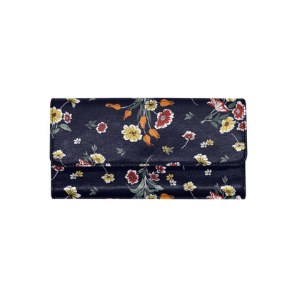 Summer Floral Pattern Print Design SF01 Women's Trifold Wallet