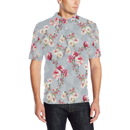 Summer Floral Pattern Print Design SF02 Men Polo Shirt