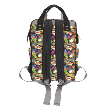 Comic Book Pattern Print Design 01 Diaper Bag Backpack