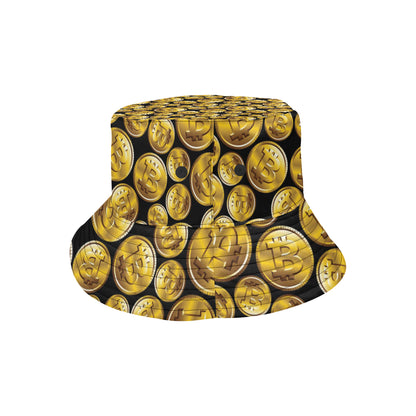 Bitcoin Pattern Print Design DO05 Unisex Bucket Hat