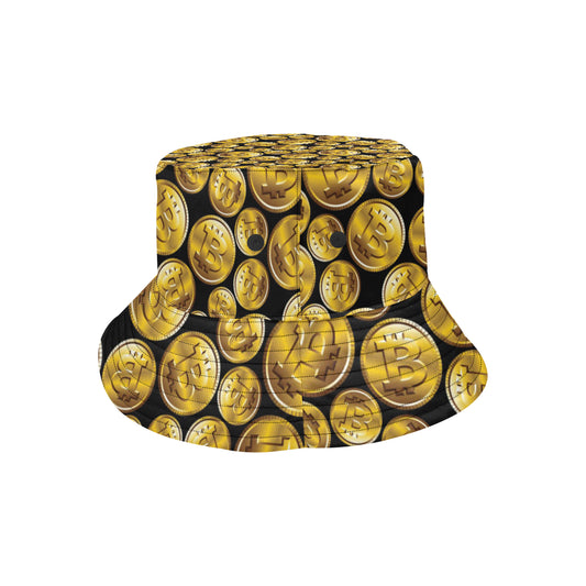 Bitcoin Pattern Print Design DO05 Unisex Bucket Hat