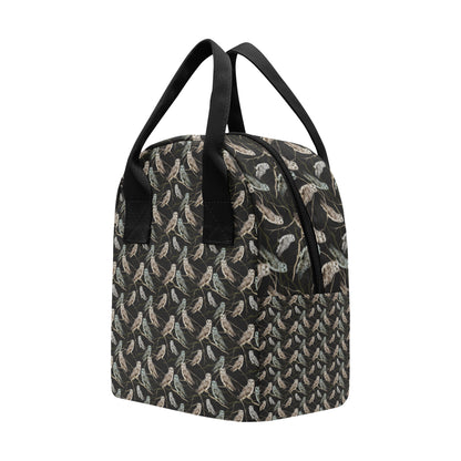 Owl Branch Themed Design Print Insulated Lunch Bag
