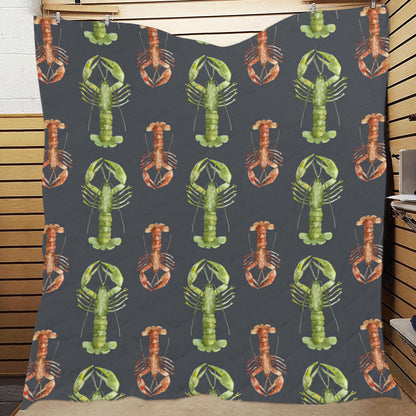 Lobster Pattern Print Design 01 Premium Quilt