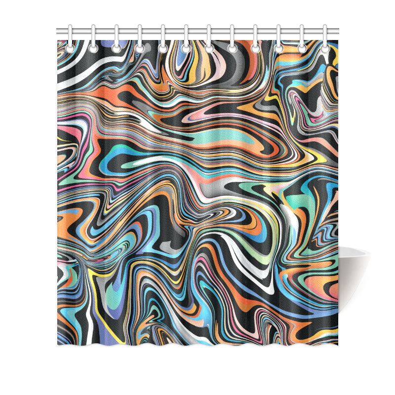 Liquid Pattern Print Design 02 Shower Curtain