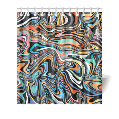 Liquid Pattern Print Design 02 Shower Curtain