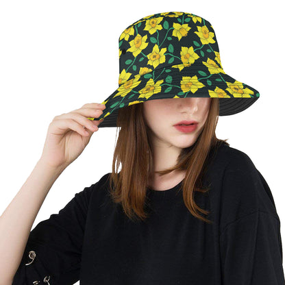 Daffodils Pattern Print Design DF03 Unisex Bucket Hat