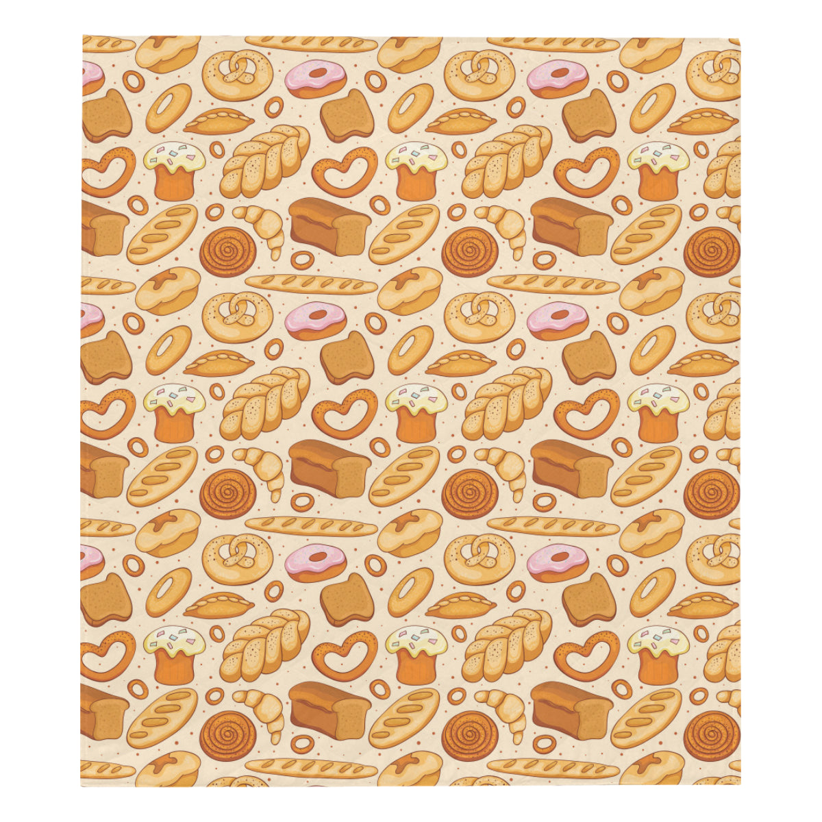 Bread Pattern Print Design 01 Premium Quilt