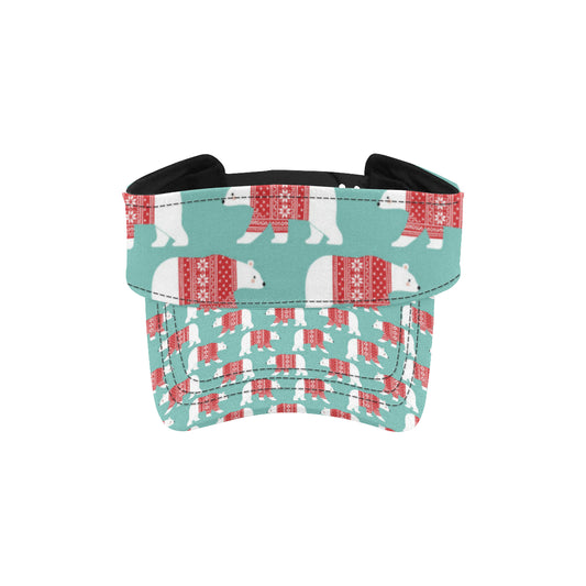 Polar Bear Pattern Print Design A04 Unisex Sun Visor