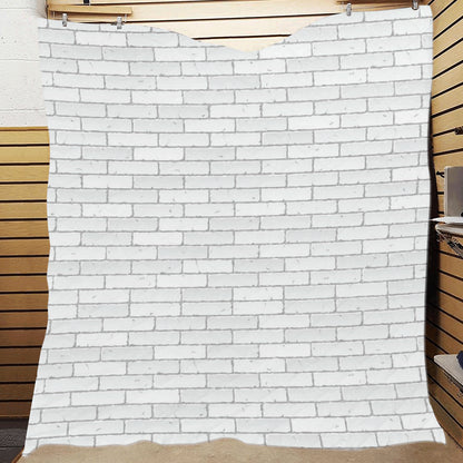 Brick White Pattern Print Design 03 Premium Quilt