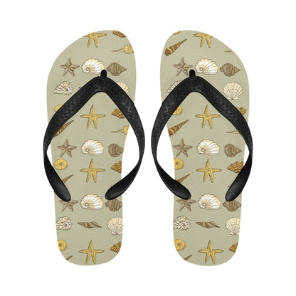 Seashell Beach Print Design LKS303 Flip Flops