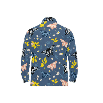 Monarch Butterfly Pattern Print Design 02 Long Sleeve Polo Shirt For Men's