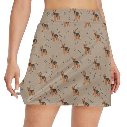 Yorkshire Terriers Print Design LKS305 17" Golf & Pickleball Skort with Pockets