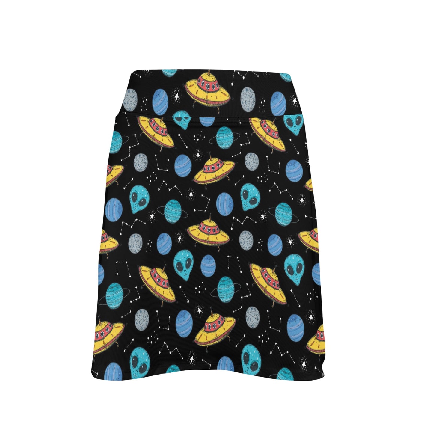 UFO Alien Print Design LKS306 17" Golf & Pickleball Skort with Pockets