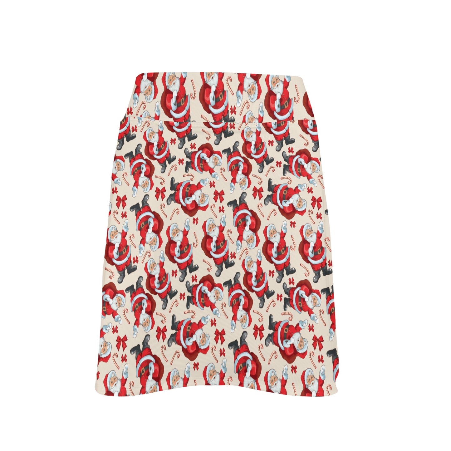 Santa Christmas Themed Print Design LKS302 Women's Golf Skirt with Pocket