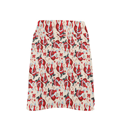 Santa Christmas Themed Print Design LKS302 17" Golf & Pickleball Skort with Pockets