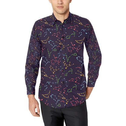 Zodiac Print Design LKS301 Men's Long Sleeve Dress Shirt