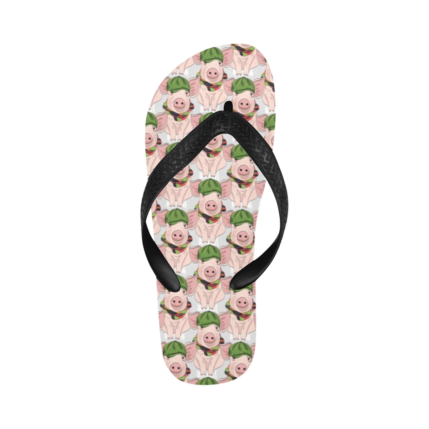Pig Print Design LKS403 Flip Flops