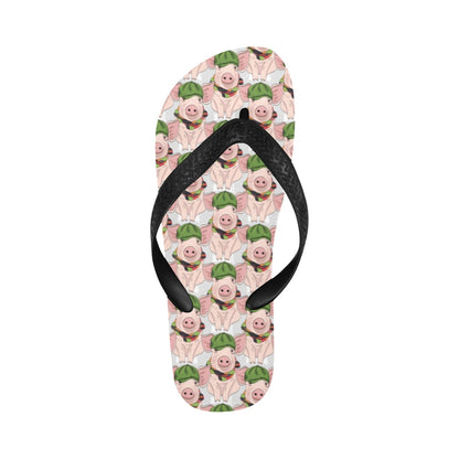 Pig Print Design LKS403 Flip Flops