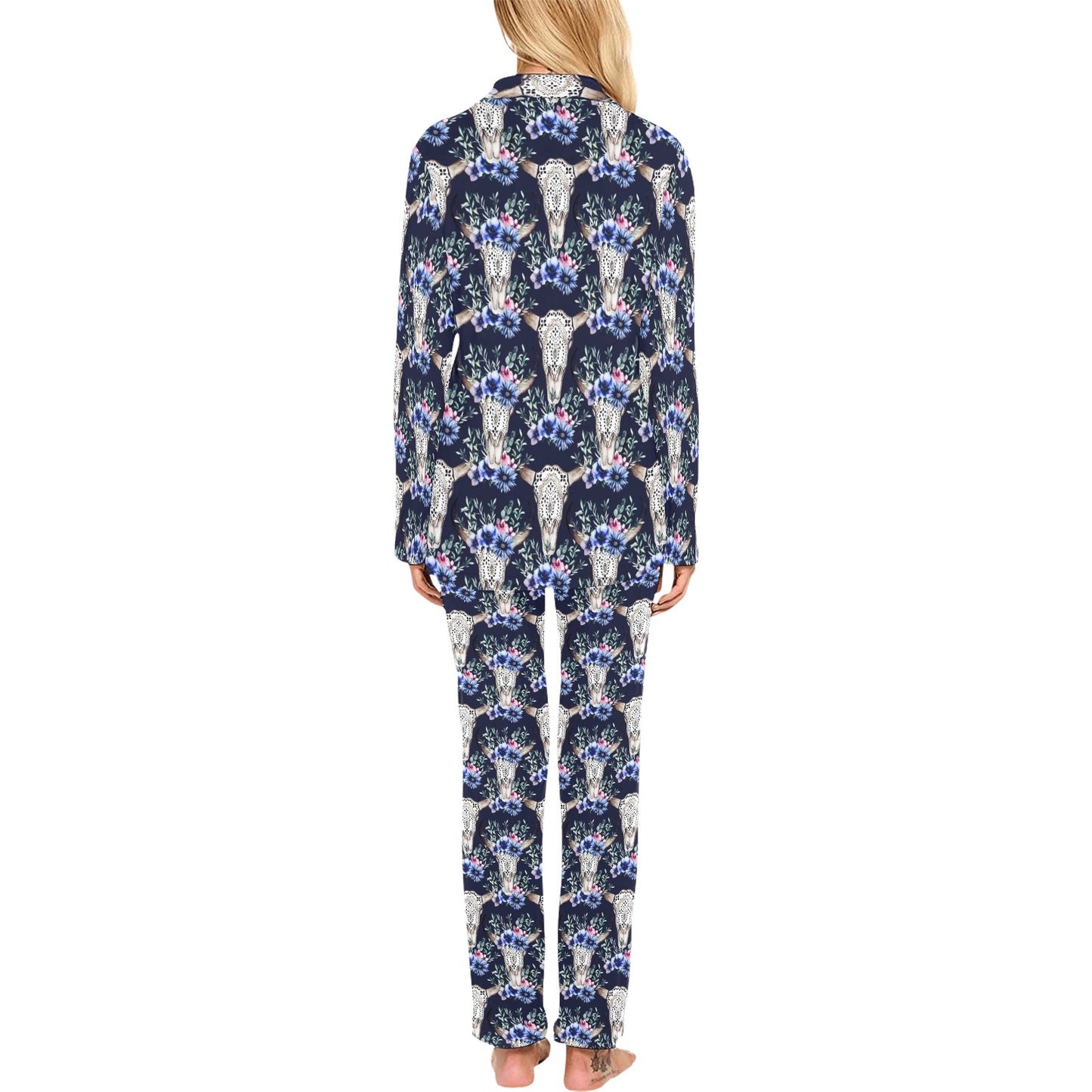 Buffalo Head Print Design LKS402 Women's Long Pajama Set