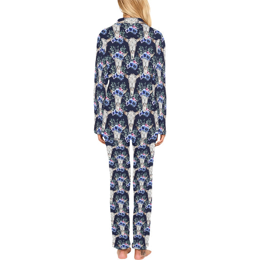 Buffalo Head Print Design LKS402 Women's Long Pajama Set