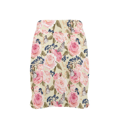 Floral Pink Butterfly Print 17" Golf & Pickleball Skort with Pockets