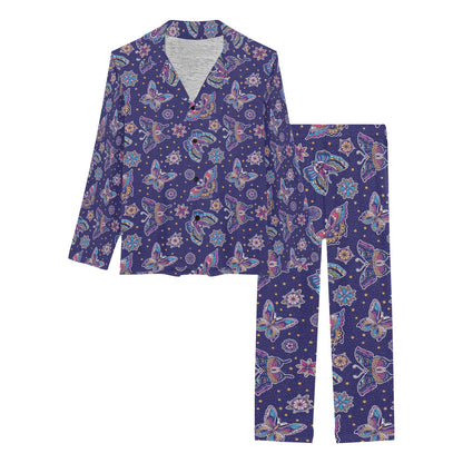 Butterfly Print Design LKS303 Women's Long Pajama Set