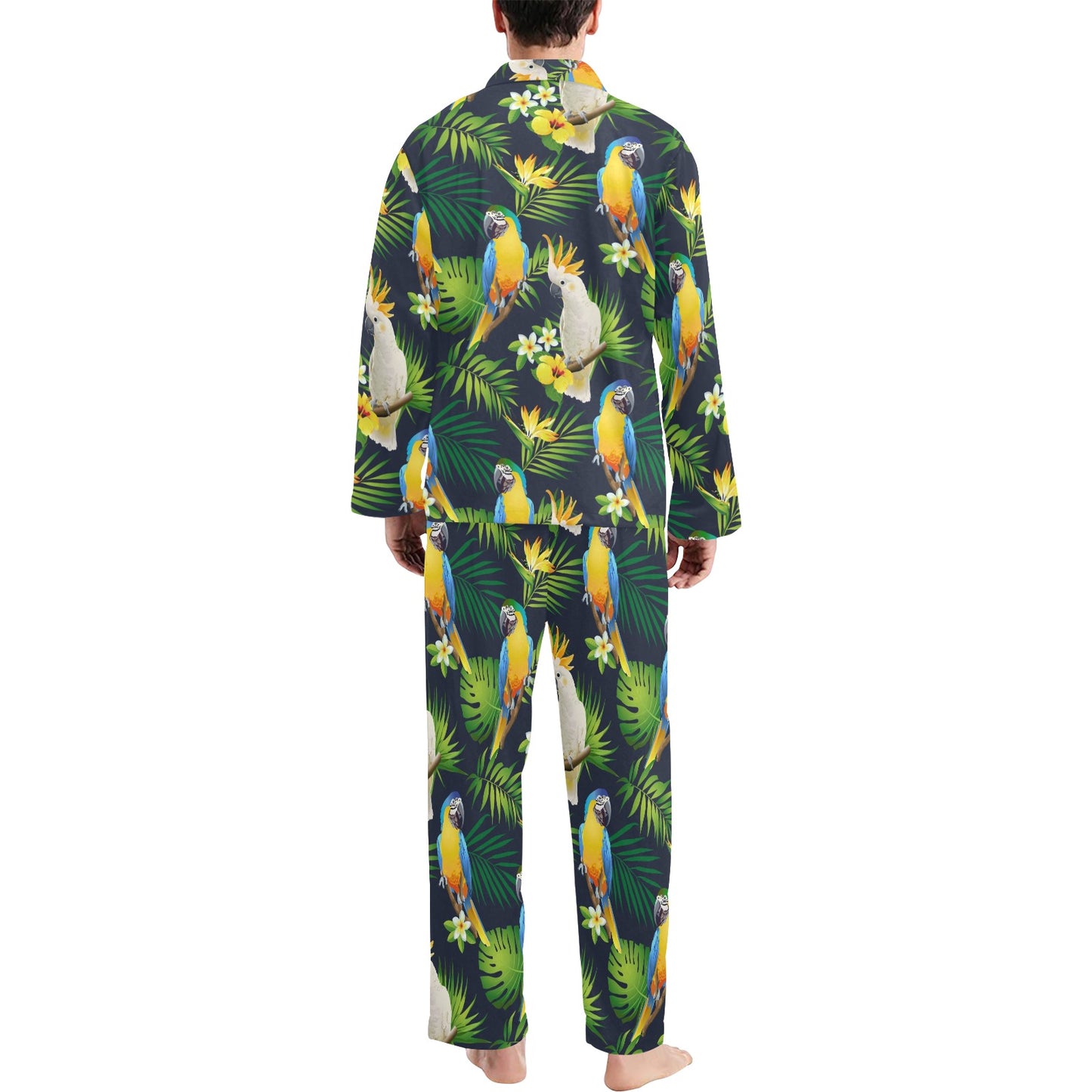Parrot Pattern Print Design A03 Men's Long Pajama Set