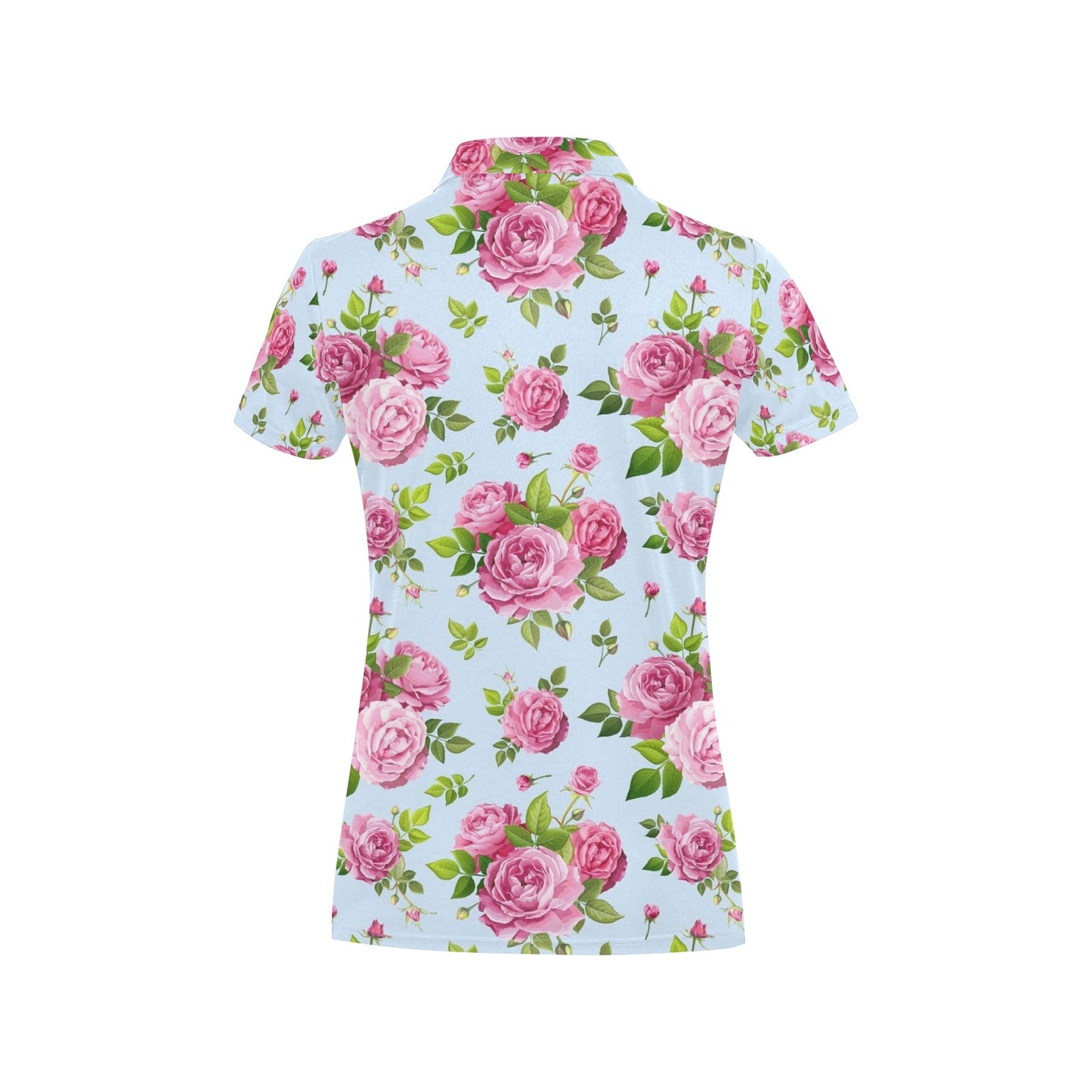 Rose Pink Pattern Print Design RO08 Women's Polo Shirt