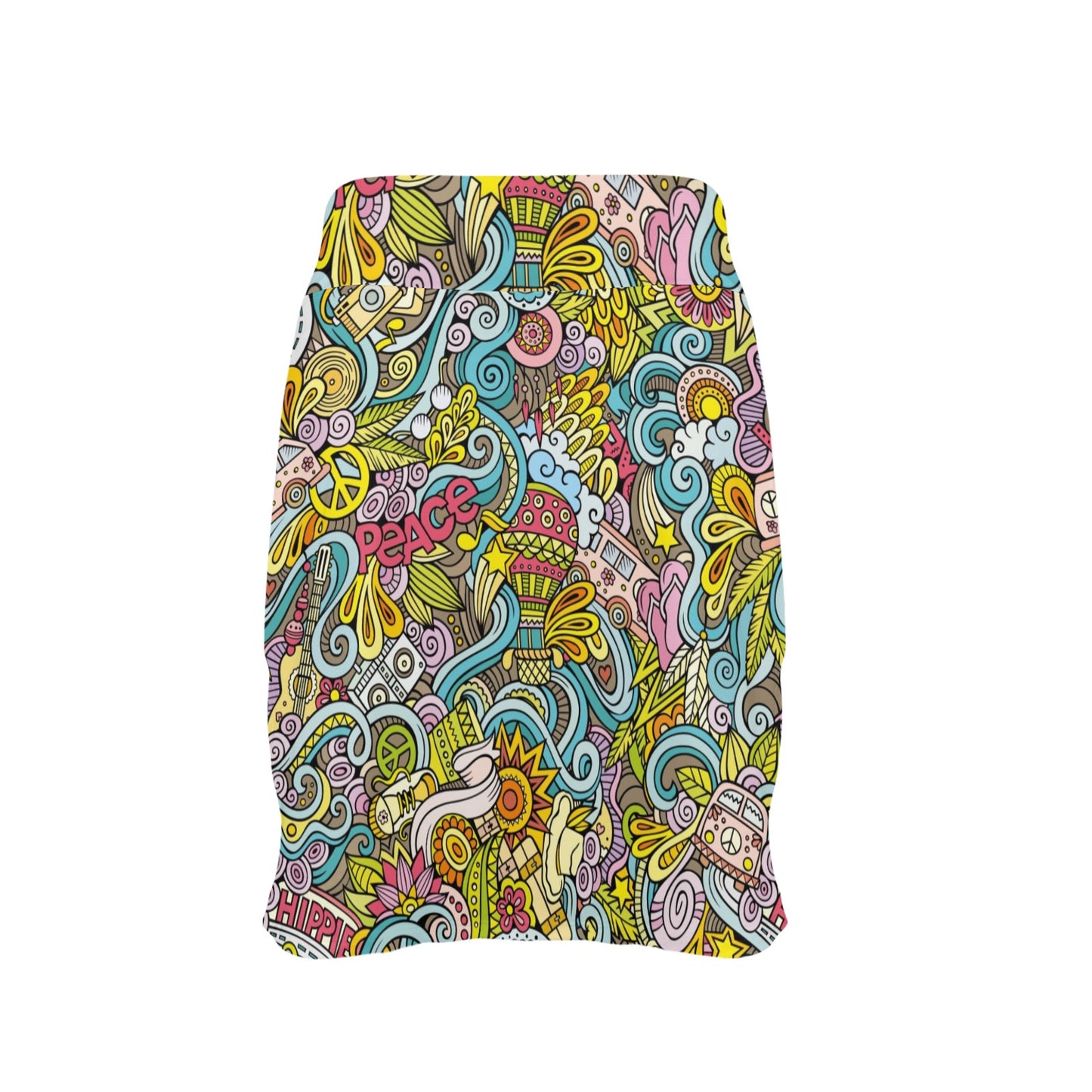 Hippie Print Design LKS301 Women's Golf Skirt with Pocket