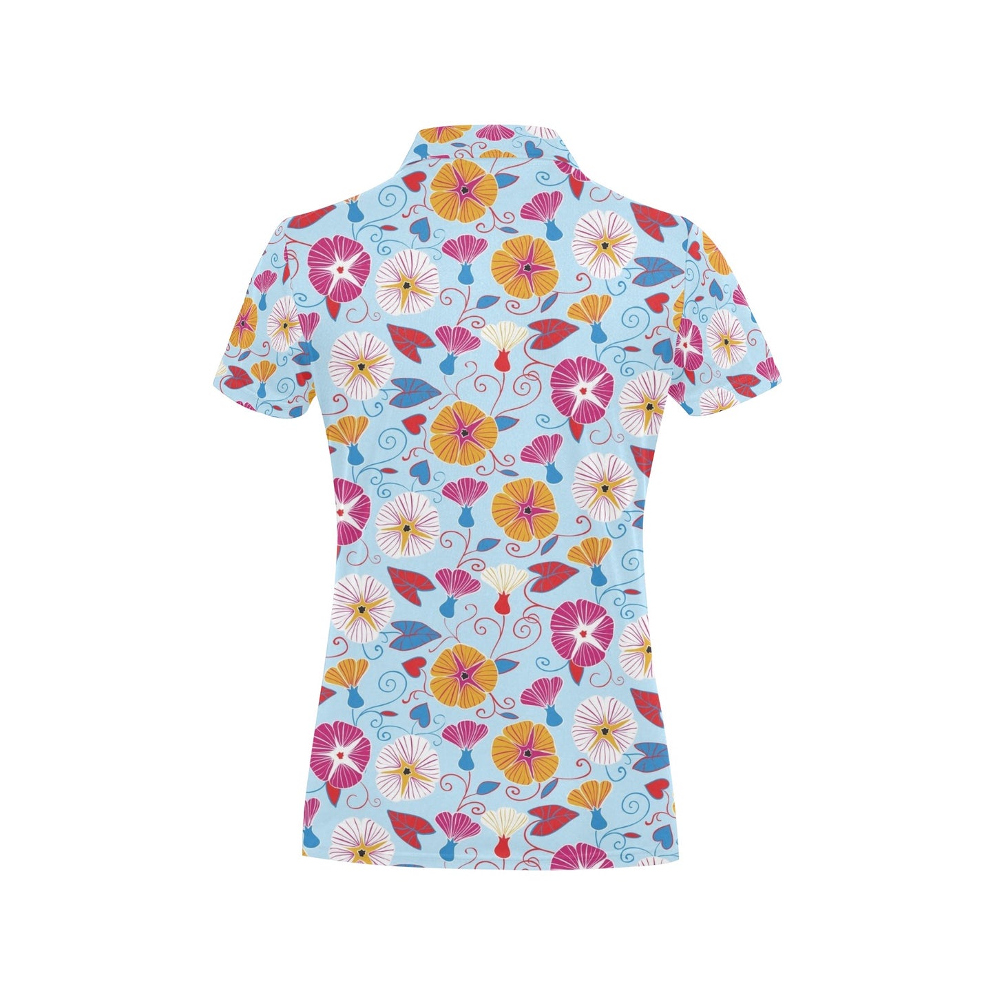 Morning Glory Pattern Print Design MG06 Women's Polo Shirt