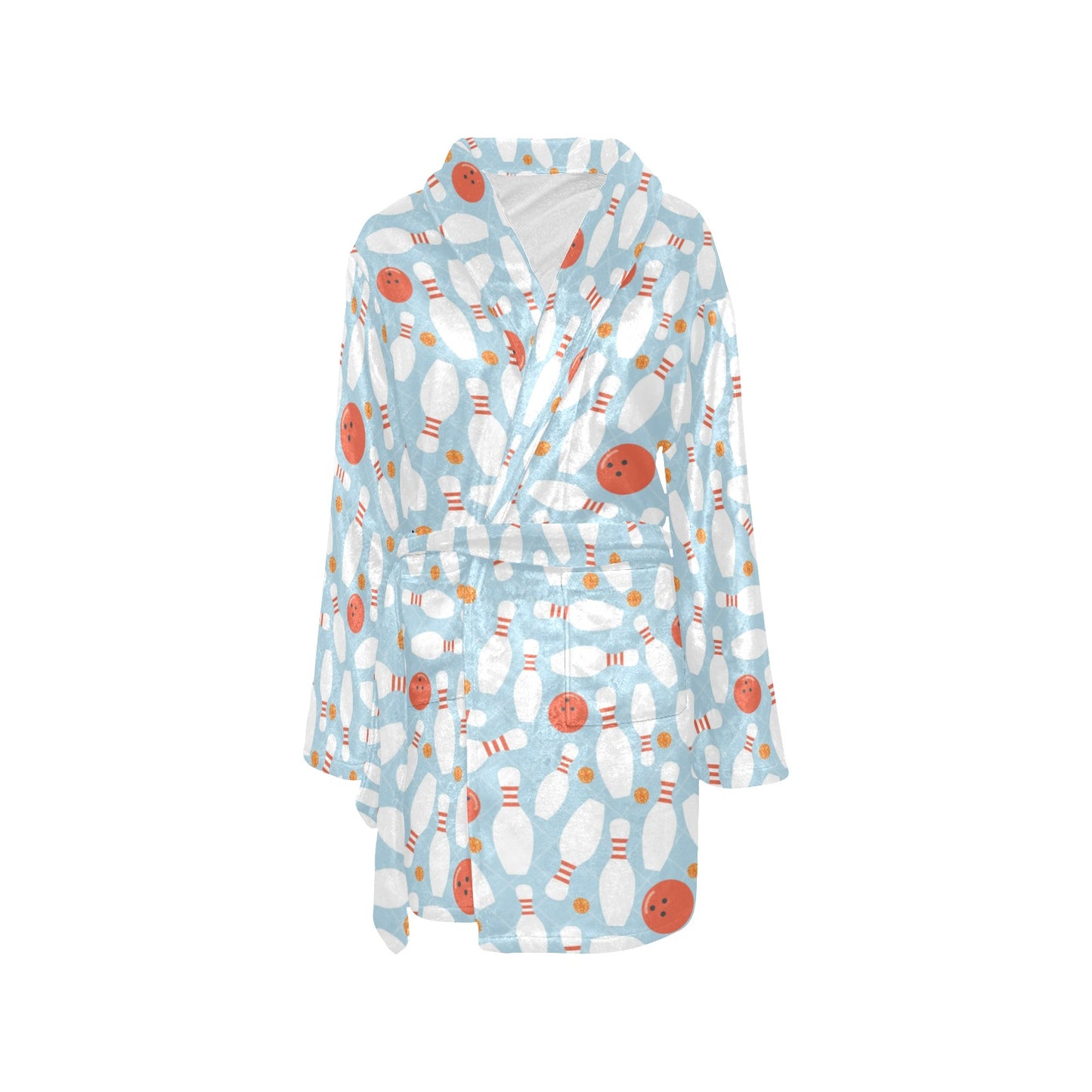 Bowling Pattern Print Design 09 Women's Fleece Robe