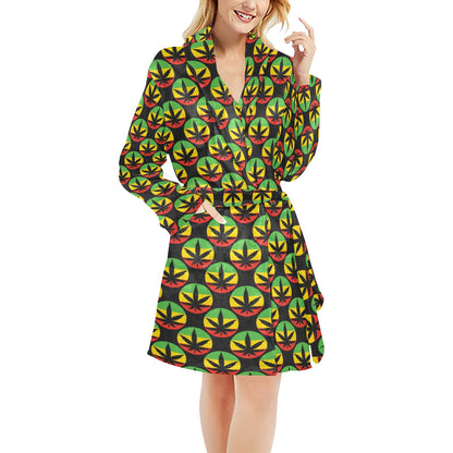 Rasta Reggae Color Design Women's Fleece Robe