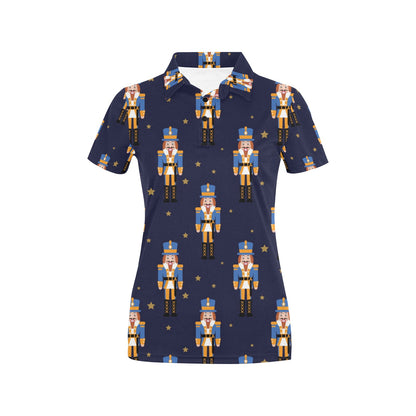 Nutcracker Pattern Print Design A04 Women's Polo Shirt