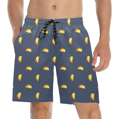 Taco Print Design LKS305 Men's Swim Trunks Beach Shorts