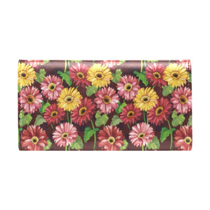 Daisy Gerbera Print Pattern Women's Trifold Wallet