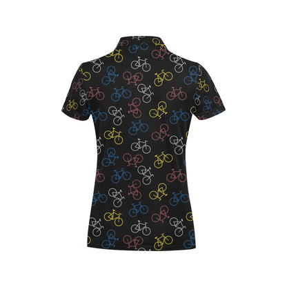 Bicycle Pattern Print Design 03 Women's Polo Shirt