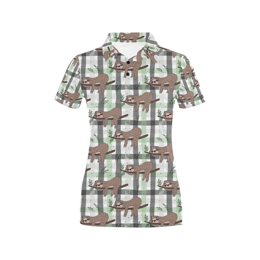 Sloth Print Design LKS301 Women's Polo Shirt
