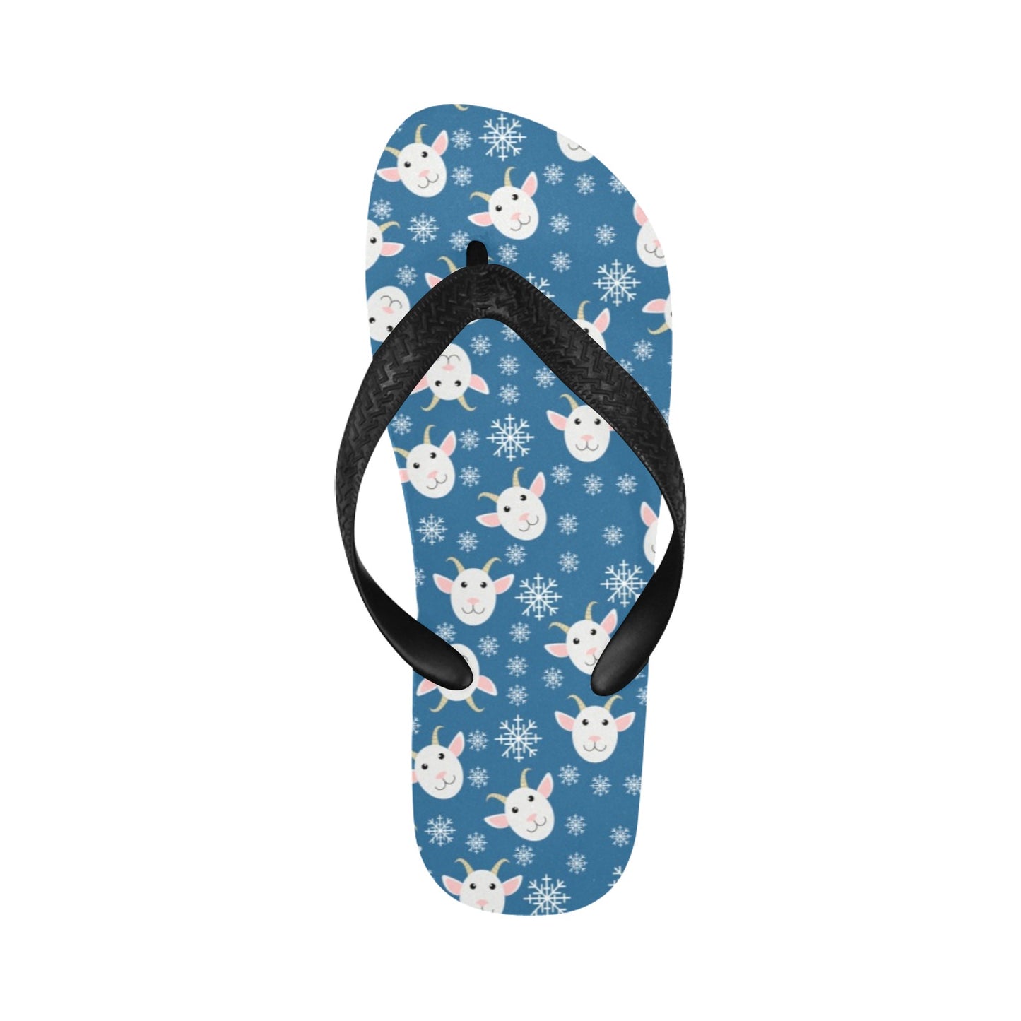 Goat Print Design LKS402 Flip Flops