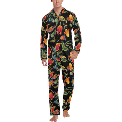 Tulip Boho Pattern Print Design TP09 Men's Long Pajama Set