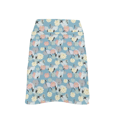 Water Lily Print Design LKS304 17" Golf & Pickleball Skort with Pockets